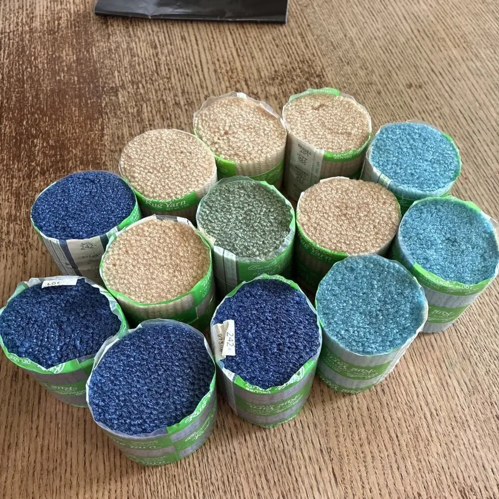 NEW Lot 13 x Vintage Bucilla Acrylic Latch Hook Rug Yarn Assorted Blue Tan